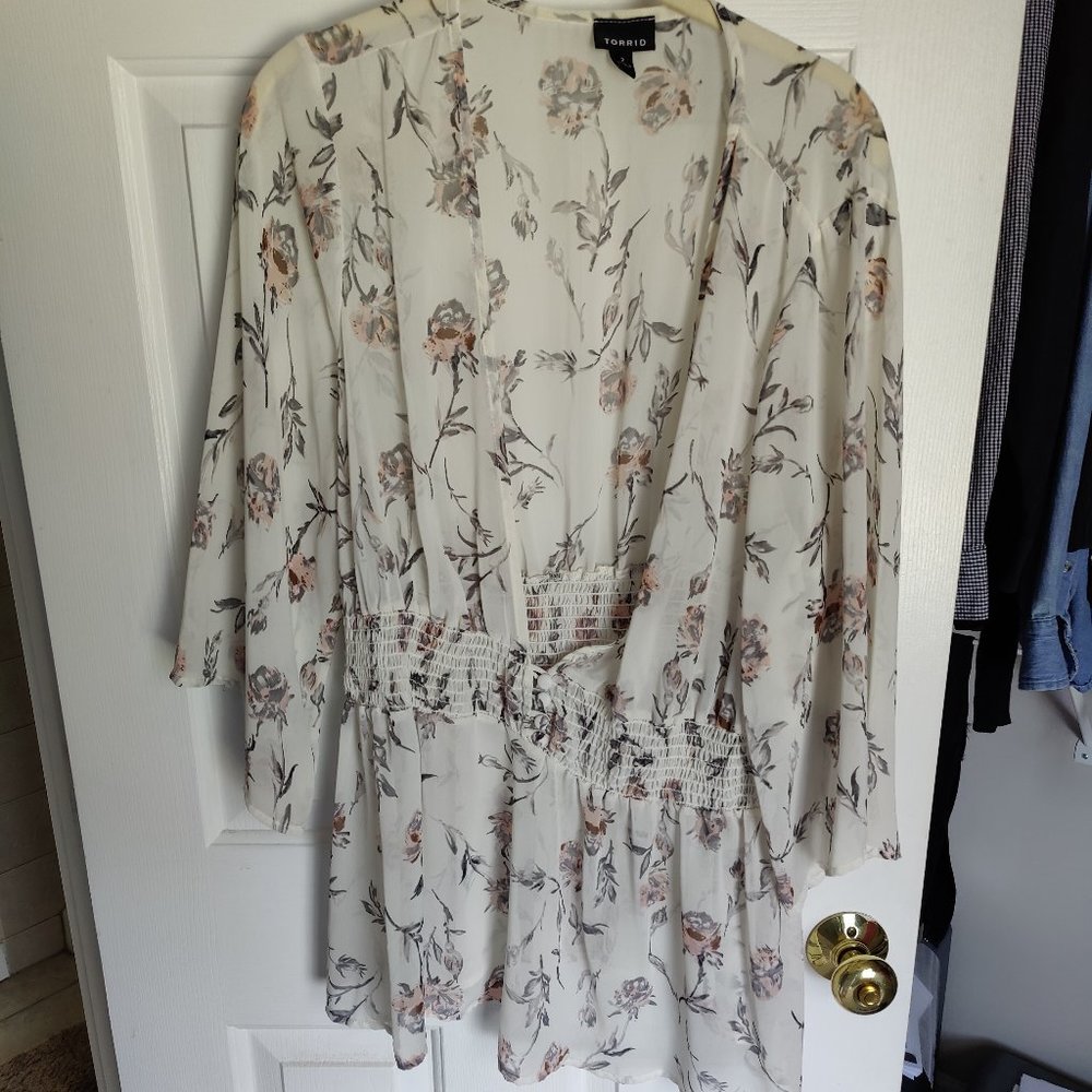 Torrid sheer floral top size 2